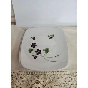 Orchard  hand painted small plates wood violet pattern